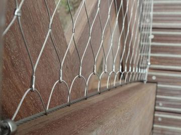 Ferrule And Knotted Rope Wire Stainless Steel Balustrade Mesh For Security Garden Fence Netting