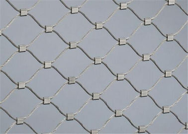 Rust Proof Stainless Steel Rope Mesh , Metal Diamond Mesh Without Toxic Material