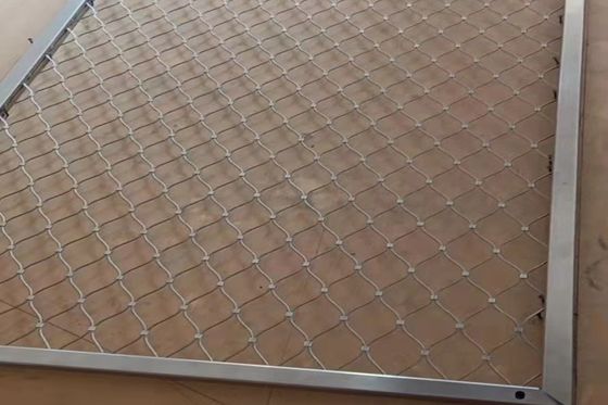 satın al 7*7cm hayvanat bahçesi kuş bahçesi ağı düğümlü paslanmaz çelik kablo ağı online manufacture