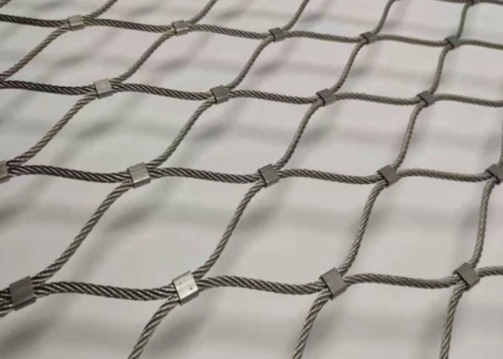 kualitas  3.0mm Wire Balustrade Mesh 50*50mm Stainless Steel Wire Rope Mesh pabrik