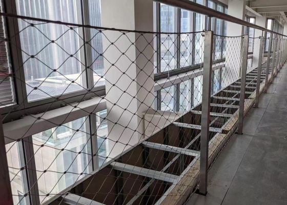 satın al Hayvanat bahçesi ip ağı 7 * 7 Yeşil Ferrule Kablo Paslanmaz Çelik İp Ağı online manufacture