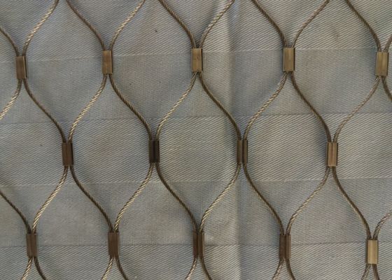 Buy 30mm*30mm  Knotted Steel Cable  Wire Rope Mesh As Staircase Fence online manufacture