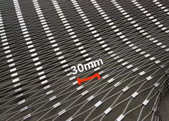 satın al 7 * 7 Mesh Boyutu 30mm Paslanmaz çelik kablo ağı Alışveriş Merkezi Güvenlik Çit online manufacture