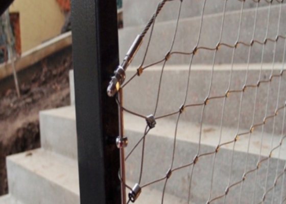 Knotted 30*30 Zoo Mesh 1.5mm Stainless Steel Wire Rope Mesh