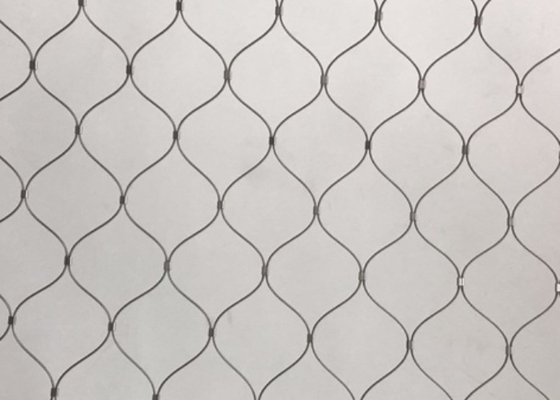 PVC Coated Zoo Netting 40mm*40mm Ferruled Rope Mesh Stainless Steel