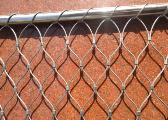 PVC Coated Zoo Netting 40mm*40mm Ferruled Rope Mesh Stainless Steel