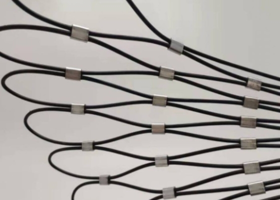 Black Oxidized 2.0mm Cable Zoo Mesh 50*50mm SS316L Zoo Rope Netting