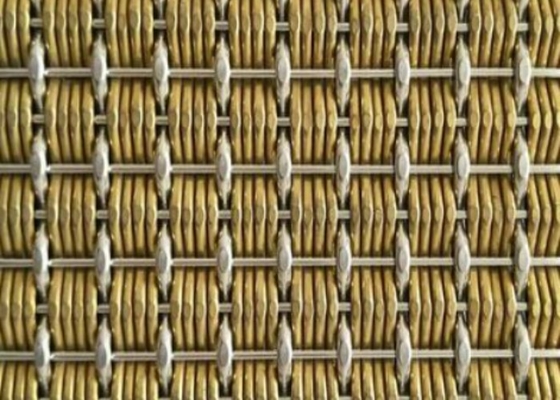 50*100mm Dekoratif Tembaga Mesh Disesuaikan Crimped Kuningan Wire Mesh