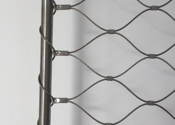 40*40 Membuka Jaringan Tali Kawat PVC Lapisan Balustrade Kabel Mesh