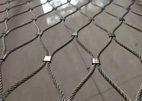 Knotted Black Oxidized Balustrade Cable Mesh 40*40 X Tend Mesh