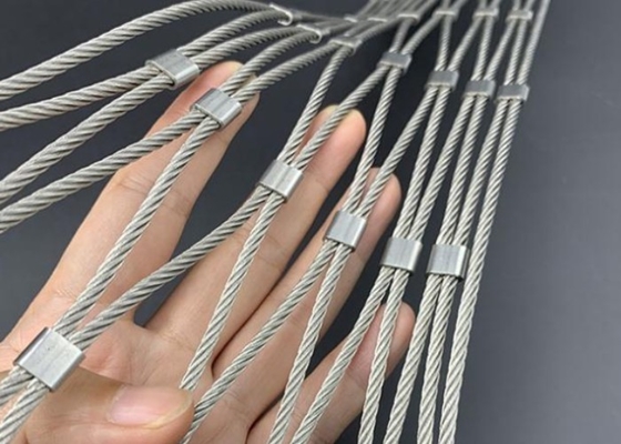 1.5mm Balustrade Cable Mesh Steel Rope Mesh Dengan 50mm * 50mm Pembukaan