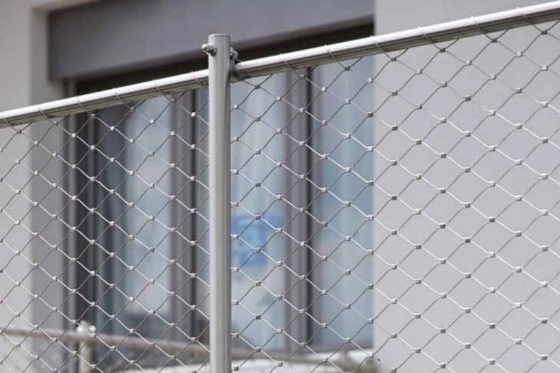PVC Coated 40cm*40cm Rope Net Fence 1.5mm Steel Wire Mesh