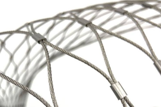 Silver 1.5mm Wire Rope Mesh 45*45mm Stainless Steel Mesh Screen