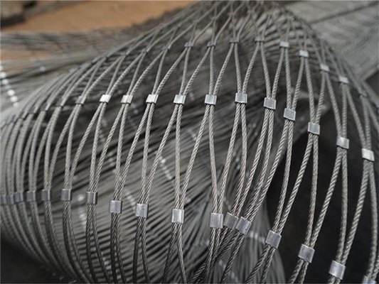 Wire Rope Mesh 25mm*25mm Opening Knotted Steel Cable Netting As Staircase Fence