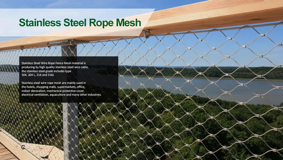 Durable 50*50mm Stainless Steel Rope Net Flexible Cable Net Fencing