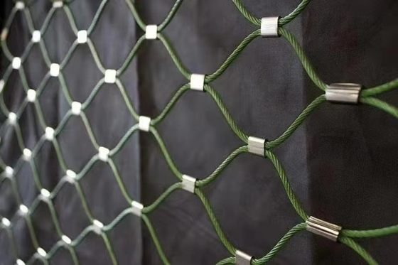 Green 2mm Zoo Rope Netting 304 Stainless Steel Cable Mesh Aviary Wire Mesh