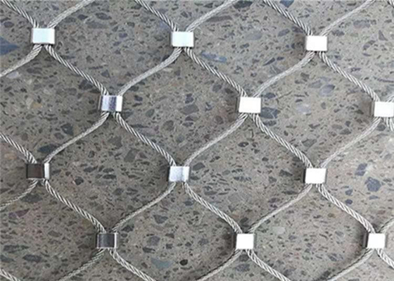 80mm*80mm Wire Rope Mesh Anti Rust Ferruled Stainless Steel Wire Cable Netting