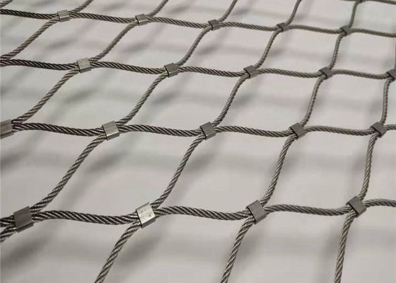1.5mm malla de cable de acero inoxidable con tamaño de malla de 30mm en AISI 304 o 316 para cercas de seguridad escolar
