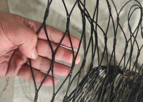 Black Oxidized 2.0mm Cable Zoo Rope Mesh 60*60mm SS304 Zoo Rope Netting