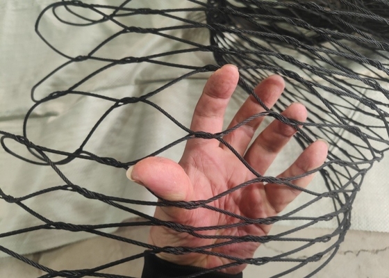 Oxidized Black 25*25mm Balustrade  Cable Mesh 1.2mm Stainless Steel Rope Mesh