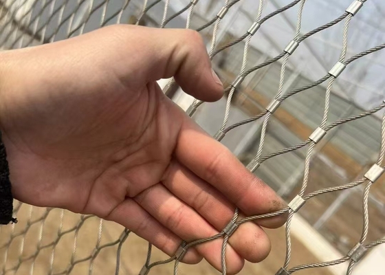 Green 2mm Zoo Rope Netting 304 Stainless Steel Cable Mesh Aviary Wire Mesh