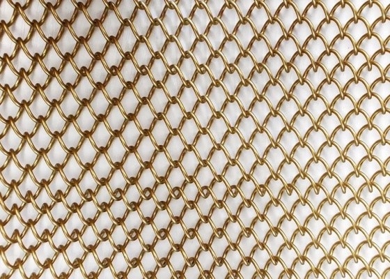 Decoration Wire Mesh 100*100mm Decorative Brass Mesh Chain Link Fence