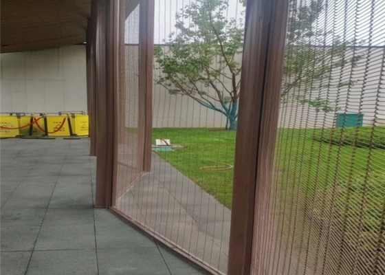 Ss304 Metal Decorative Brass Wire Mesh Fabric 1.8mm For Hotel Lobby