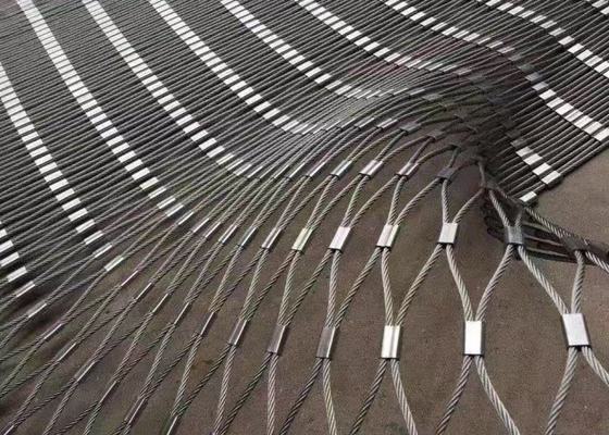 316 Rope Net Fence 35*35mm Opening Stainless Steel Wire Rope Mesh