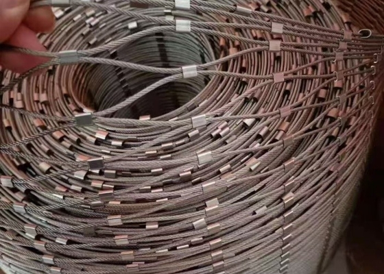 316 Rope Net Fence  50*50mm Opening Stainless Steel Cable Mesh