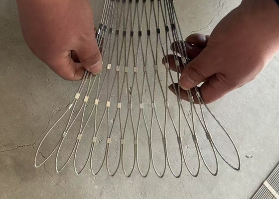 Wire Rope Nets PVC Coated Balustrade Cable Mesh SS304 Zoo Mesh