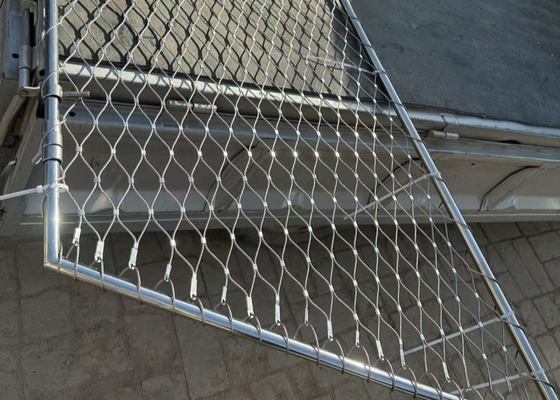 Anti Rust Balustrade Cable Mesh 80*80mm Stainless Steel Wire Rope Mesh