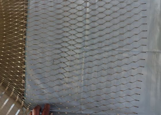 20*20mm Knotted Wire Rope Mesh 1.5mm Steel Rope Net For Zoo Mesh
