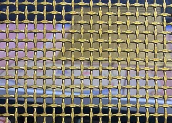 Copper Brass Decorative Stainless Steel Wire Mesh Customized Size Crimped