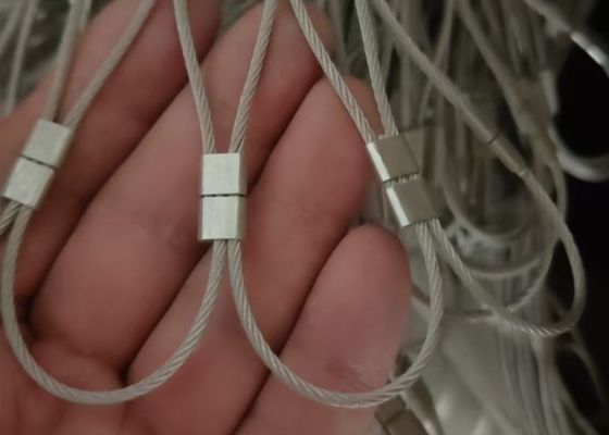 1.2mm SS 7*19 Maasgrootte 20mm Flexibel Roestvrijstalen Kabelgaas Voor Hekwerk