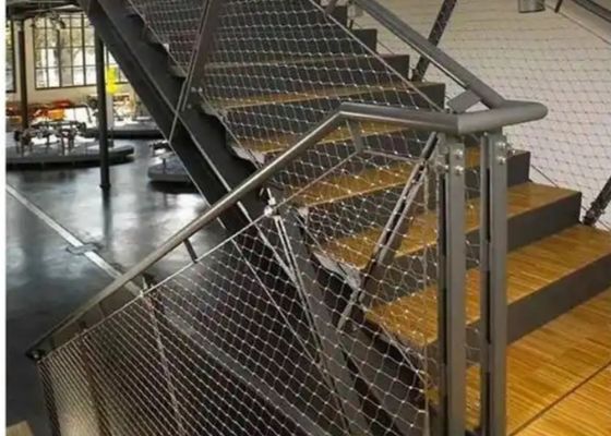 Malha de rede de cabo de aço inoxidável 304 de 45 mm para corrimãos de escada