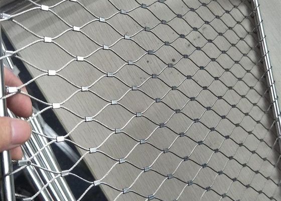 Ferrule 304 Stainless Steel Wire Rope Mesh Net For Zoo Aviary Safety Fencing