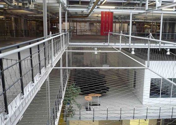 AISI 304  Stainless Steel Cable Mesh Wire Rope Netting 20mm For School Safety Construction Projects