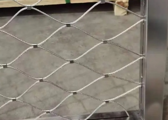 304 Stainless Steel Rope Net Cable Mesh 75mm Diamond For Climbing Net