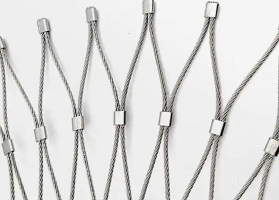 انعطاف پذیر 304 فولاد ضد زنگ سیم طناب شبکه با 40mm Mesh اندازه برای باغ وحش و حصار ایمنی