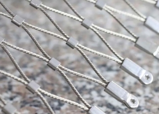 7x19 Ferrule Diamond Flexible Wire  Rope Mesh For  Zoo Aviary Fence