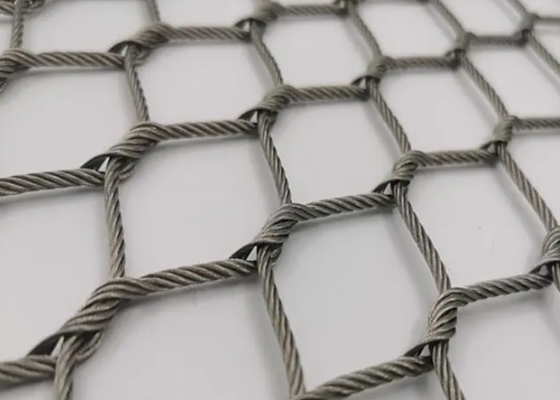 2.0mm Zoo Rope Netting 52mm Woven Stainless Steel Wire Rope Mesh