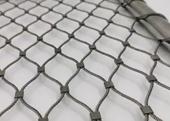 7x19 Ferrule Diamond Flexible Wire  Rope Mesh For  Zoo Aviary Fence