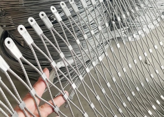 SUS304 50*50mm Stainless Steel Wire Rope Mesh For Infill Balustrade Panels