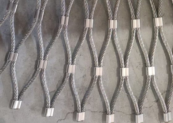1.2mm 7*19 SS 316 Ferrule Connected Wire Rope Mesh for Anti-drop Fence