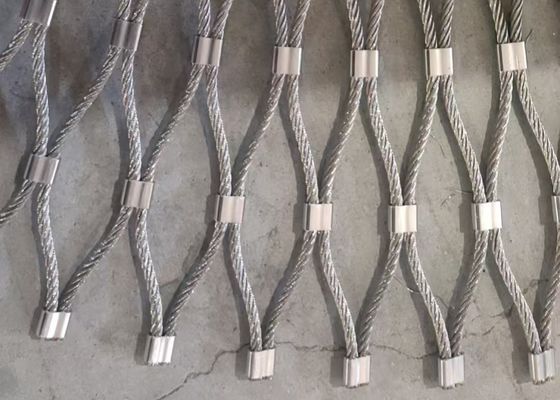 66mm*66mm 2.2mm Stainless Steel 304 Zoo Rope Netting with 7*7 Cable Wire for Outdoor Applications
