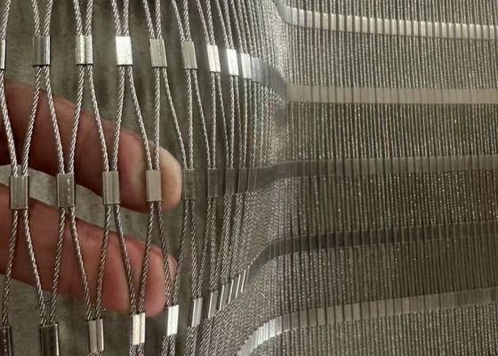10*10mm Ferrule Connected Wire Rope Mesh Stainless Steel Cable Netting for Decoration