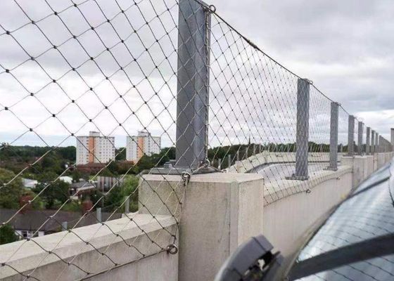 SS304 Custom Size Stainless Steel Railing Safety Wire Rope Cable Mesh for Bridge