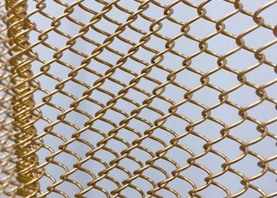 1.2mm Decorative Metal Woven Wire Mesh Stainless Steel Gold Chain Link Mesh