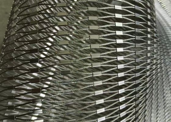 AISI 316 Edelstahl-Drahtseilnetz mit 50mm Maschenweite und hoher Festigkeit für Zoo-Tiergehege