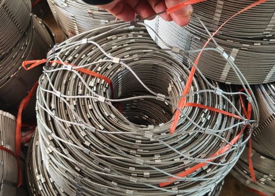 Balustrade Cable Mesh 2.0mm 5cm Mesh Size  Stainless Steel Ferrule Rope Mesh